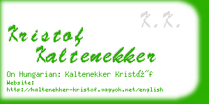 kristof kaltenekker business card